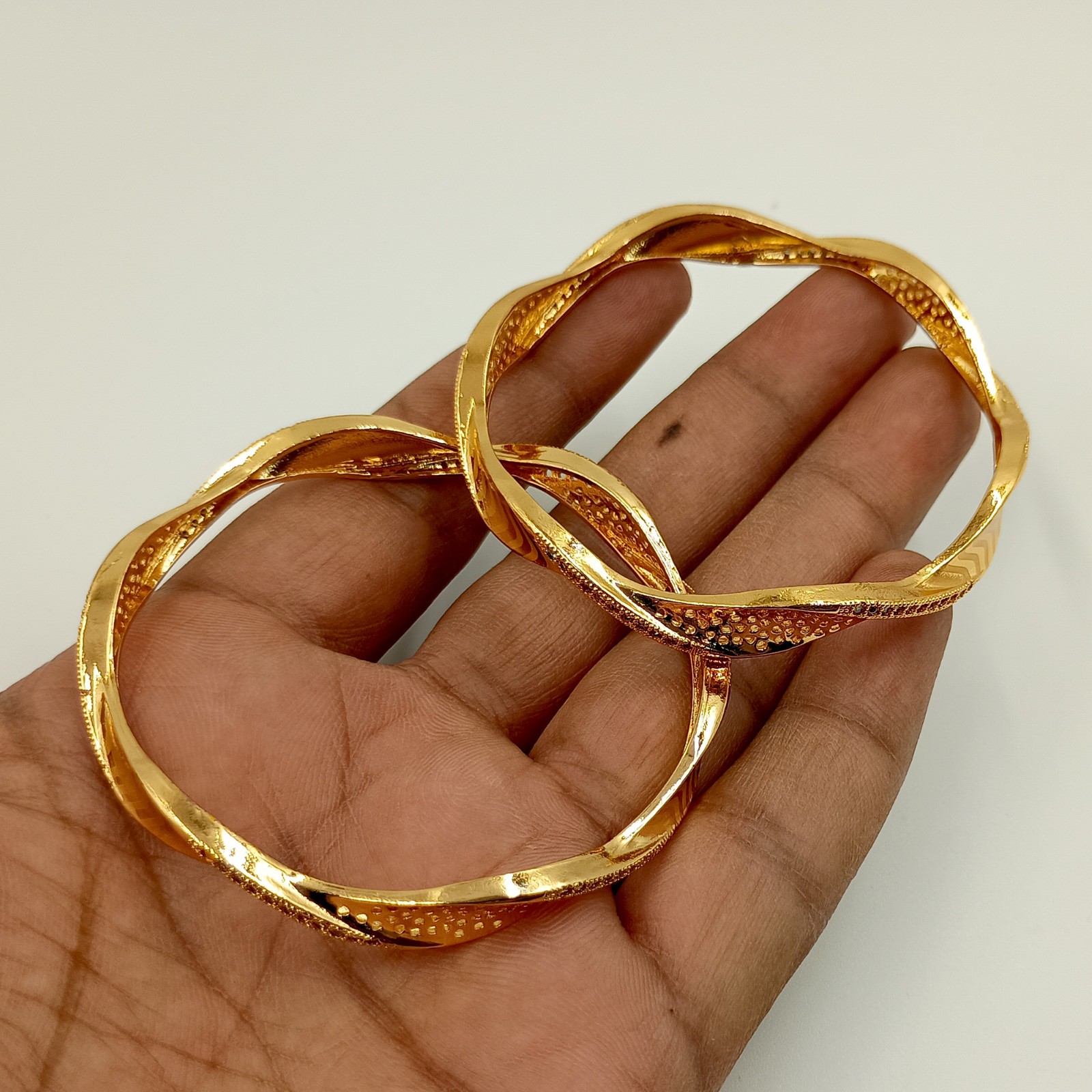 Stunning CZ Bangle Set 22k Rose Gold Plated Fashion Jewelry for Women & Girls