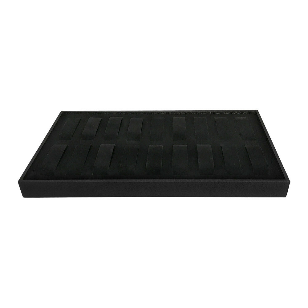 1.20 Lbs 14-3/4” Black Velvet 18 Slot Women’s Watch Tray Display Case Jewelry