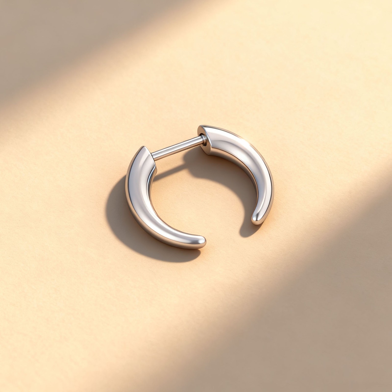 16G Stainless Steel Nose Rings Threadless Push-in Septum Piercing Body Jewelry