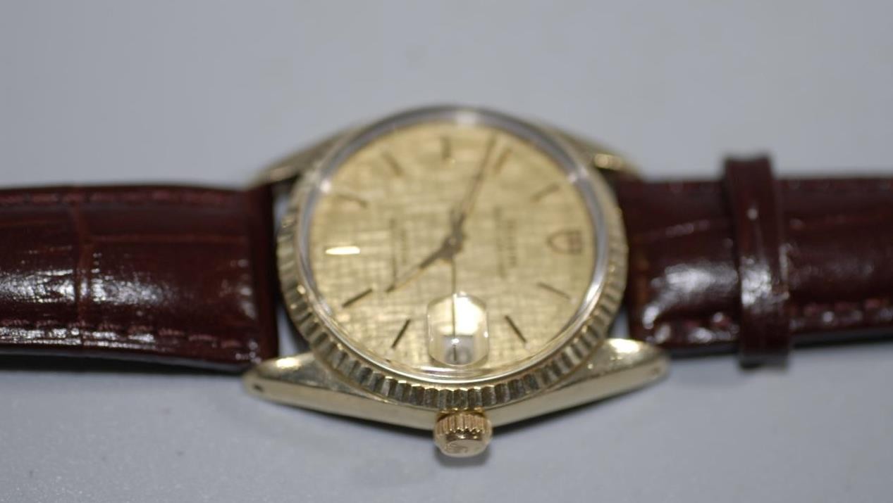 Rolex Tudor Prince OysterDate Solid Gold Bezel & Gold Capped Case 90735 – Rare!