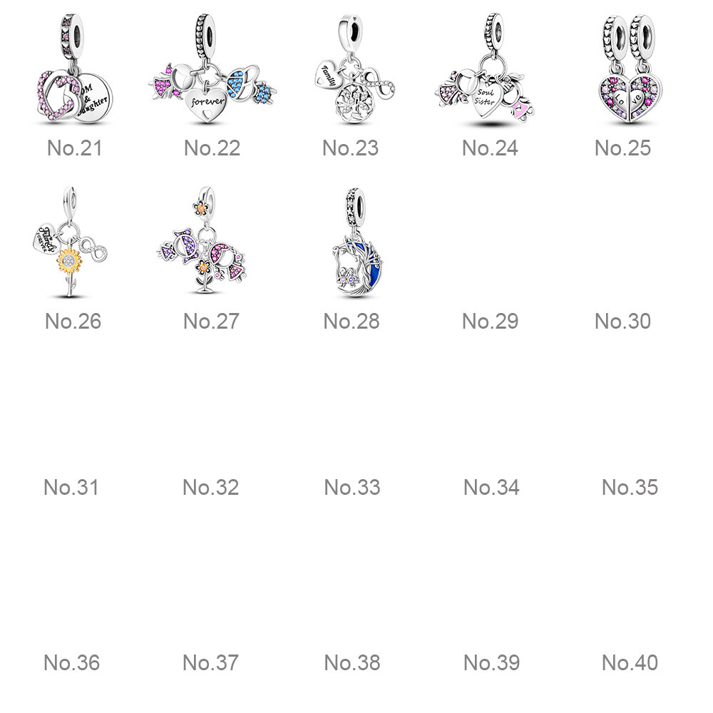 Optional Mother’s Day Gift 925 Sterling Silver Charm CZ For Beacelet Necklace
