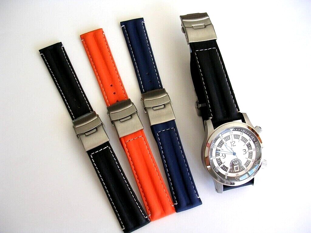 Silicon Rubber Sport racing deploy watchband Diver strap Dbl Lock IW SUISSE NATO