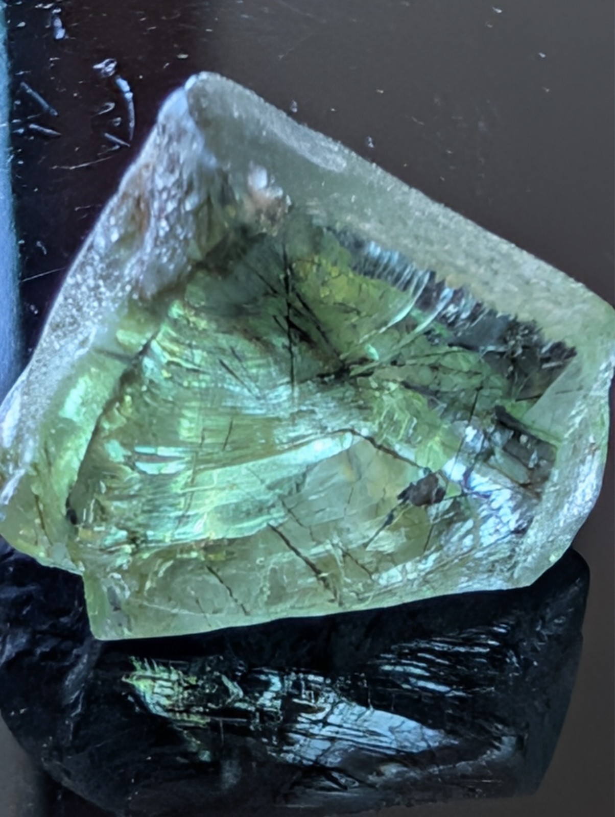 USA Seller 10.00 ct Cut to IF Rutilated peridot rutile facet rough gemstone