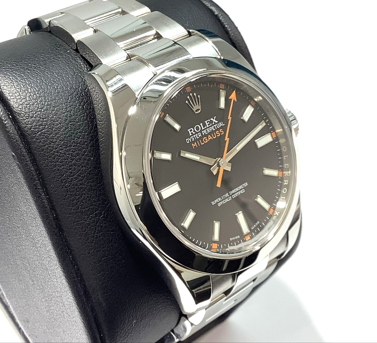 ROLEX 116400 Oyster Perpetual Milgauss 40mm S/S Black Dial Automatic Watch VGC+