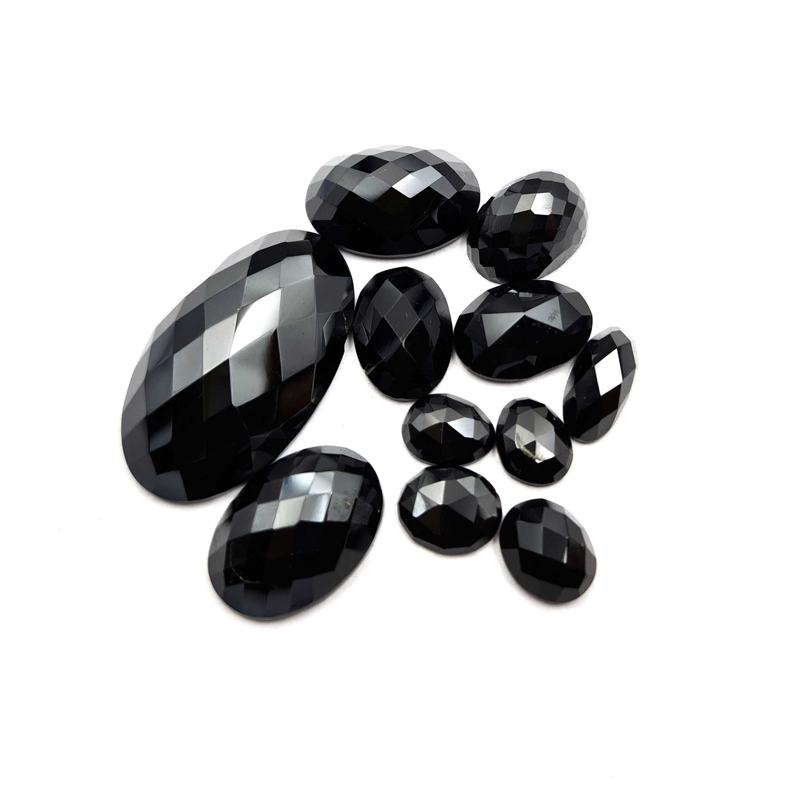 Natural Black Spinel Oval Cut Loose Gemstone Lot 40 Pcs 3*5-7*9 MM 40 CT
