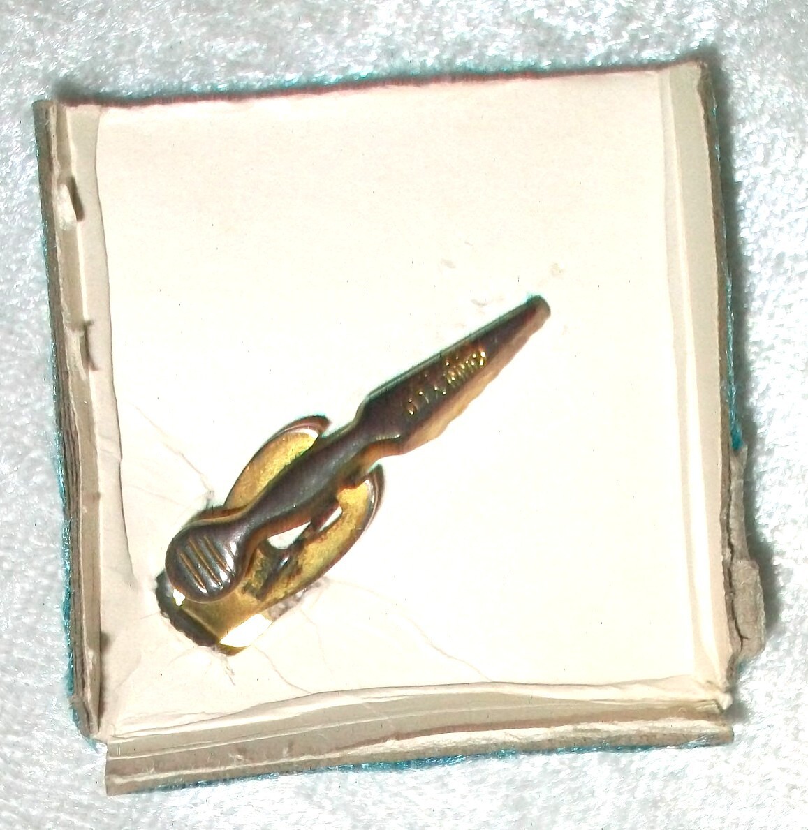 Vintage 1950’s Kinney 24K Gold EP Chicago Technical College T-square Tie Clasp