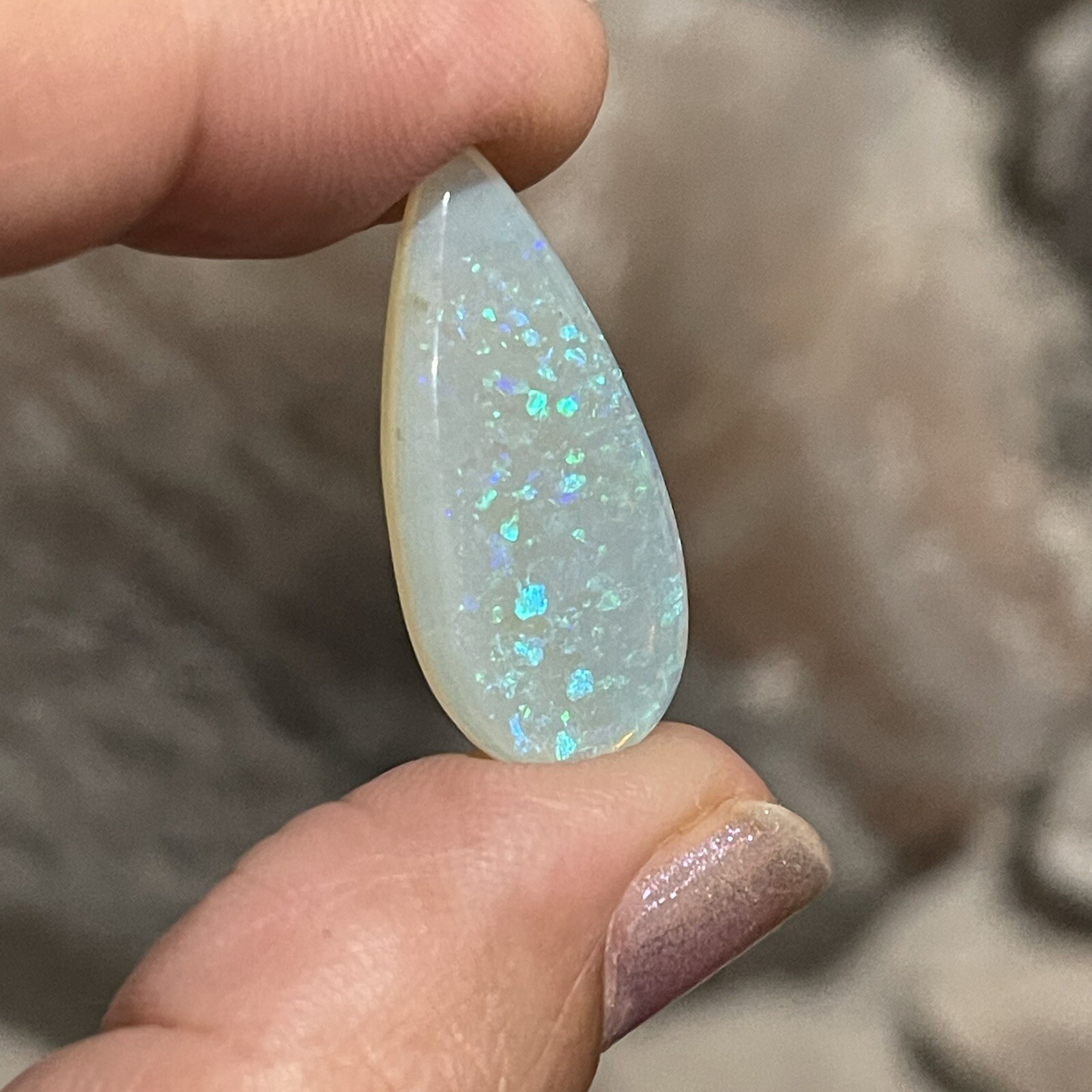 8.15ct 27.4c12.6×3.7mm Fine Australian Crystal Pipe Opal Teardrop Cabochon Gem