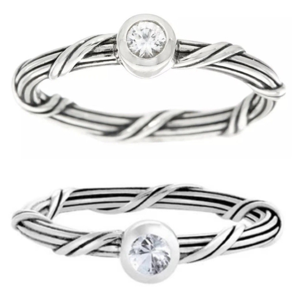Designer Signed Peter Thomas Roth Signature Romance White Sapphire Ring, Size 6