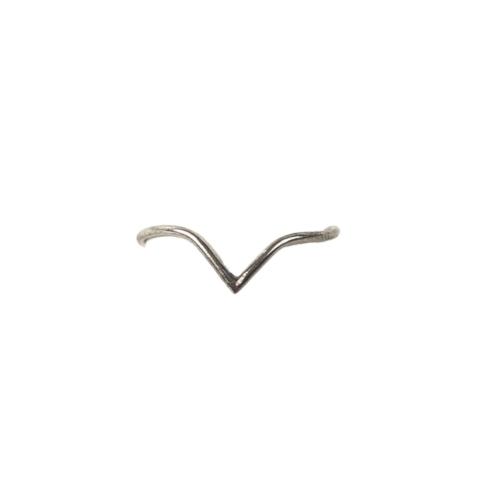 Minimalist V Shape Delicate Ring Sterling Silver 925 Pre-owned Jewelry Sz 4.5