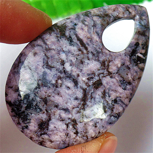 58x39x7mm Gray Crazy Lace Agate Teardrop Reiki Pendant Bead ZL6655