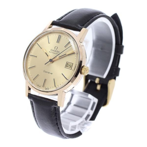 OMEGA Genève 166.0163 34mm SS Gold Dial Automatic Date Watch #C10740