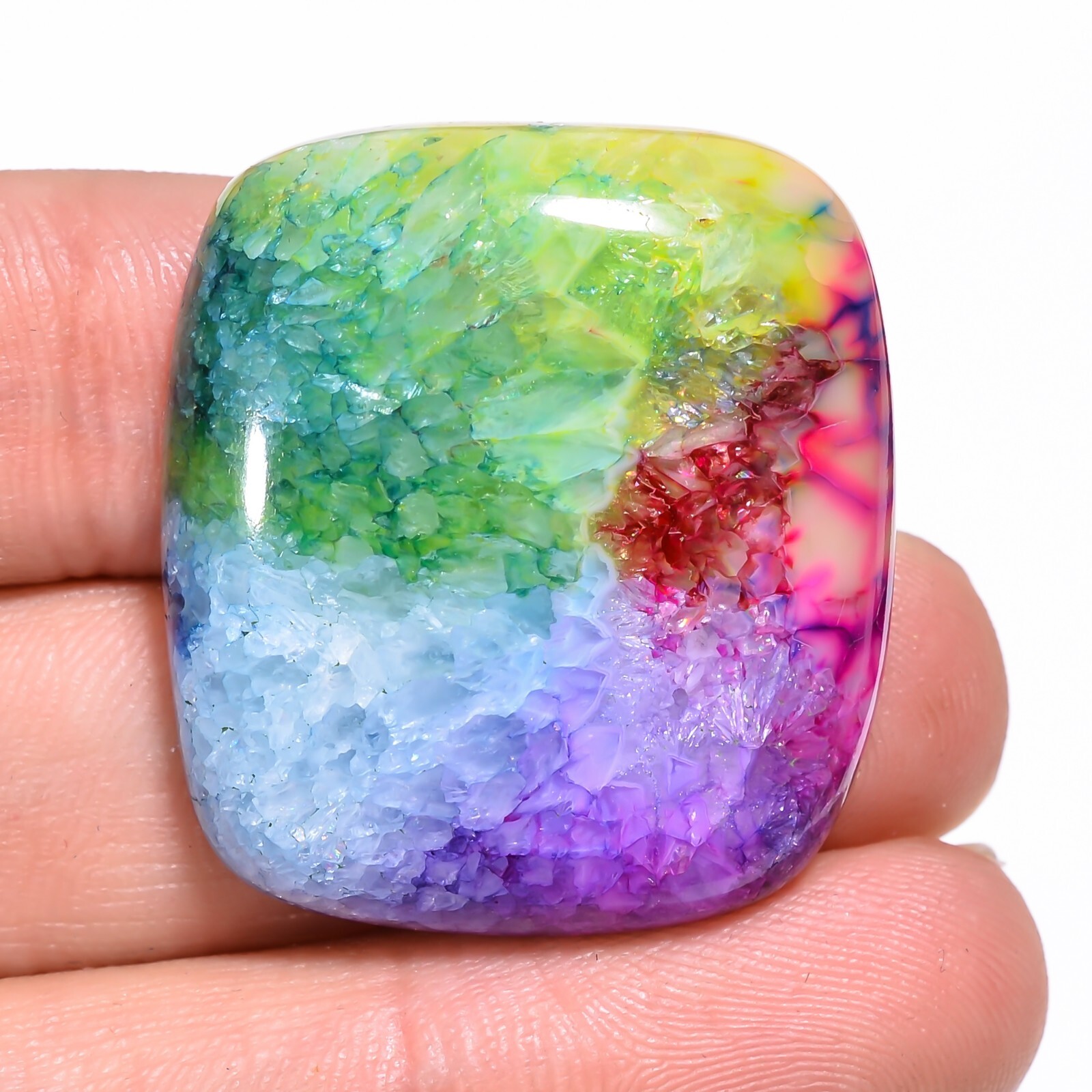 Rainbow Solar Quartz Cabochon Multi Color Making For Jewelry Rainbow Quartz