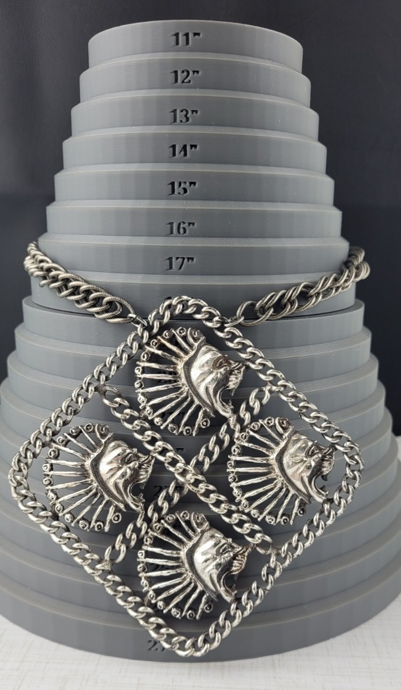 RARE MCM Tortolani Lion Pendant Choker Necklace 17″ EXTRA LARGE PENDANT 5″ READ