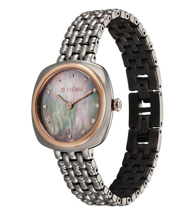Titan Raga 95241KM02 Black Mother of Pearl Dial Sapphire Steel Womens Watch