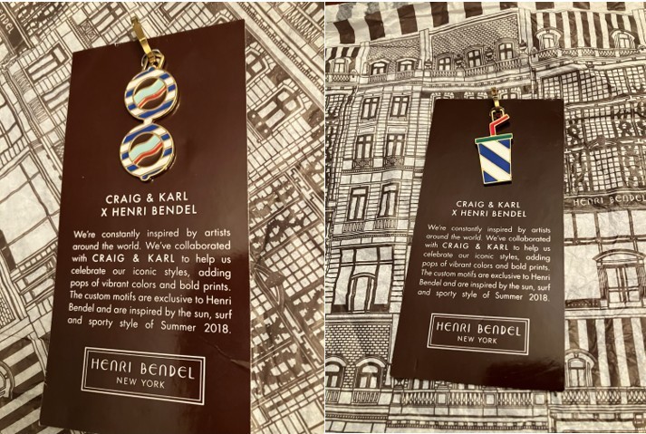 Rare! New Henri Bendel Craig & Karl Sunnies and Milkshake Charm set
