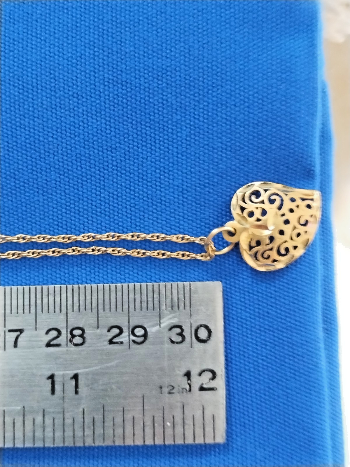 14k Gold Chian. 14 inches long, Heart Pendent 4.3 grams