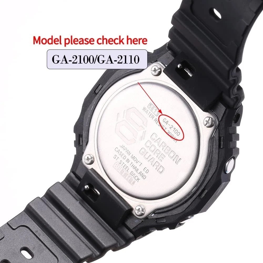 Men’s Black Resin Replacement Strap for Casio G-shock GA2100 GA2110 – Waterproof