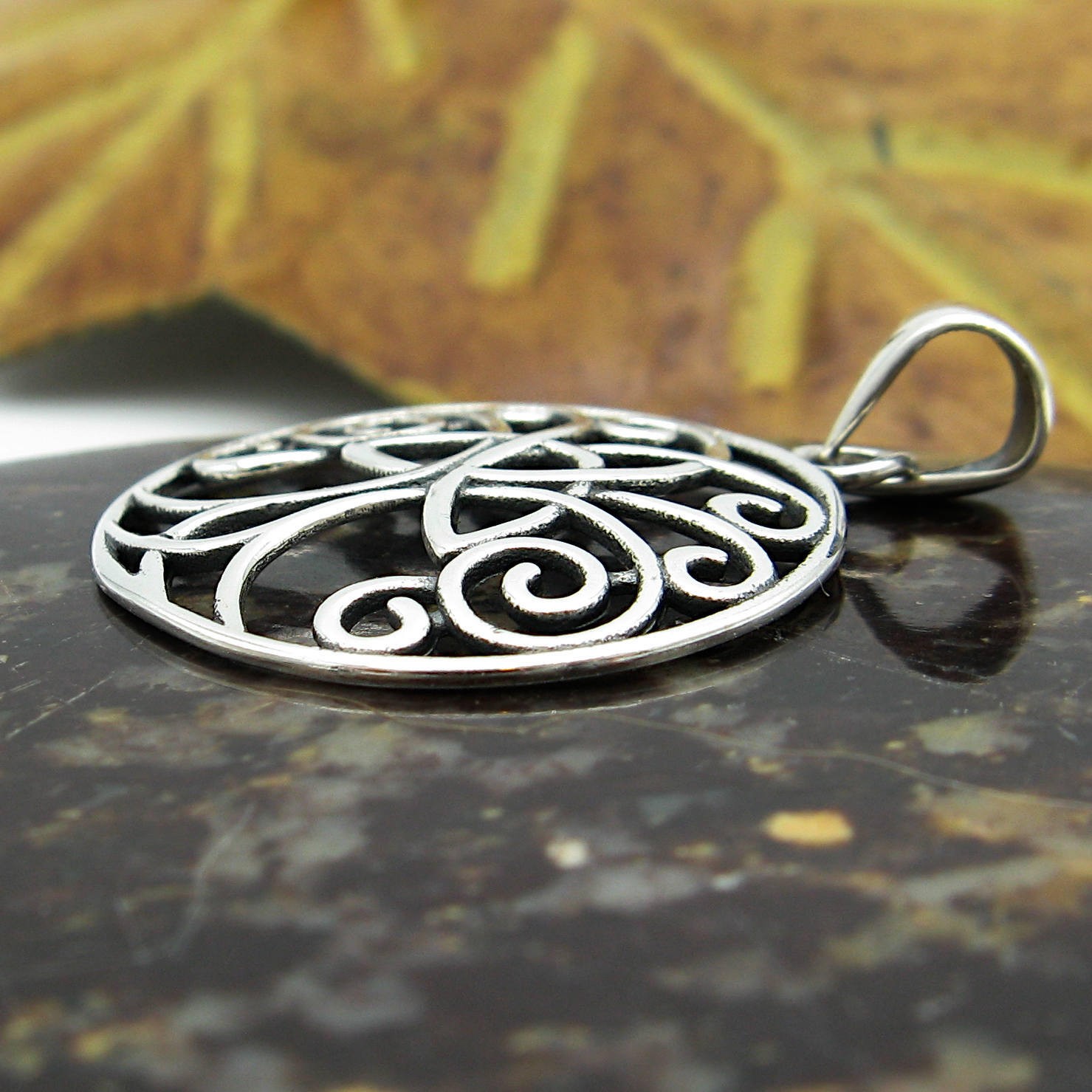 Triquetra Tree of Life Pendant ONLY – No Chain – 925 Sterling Silver