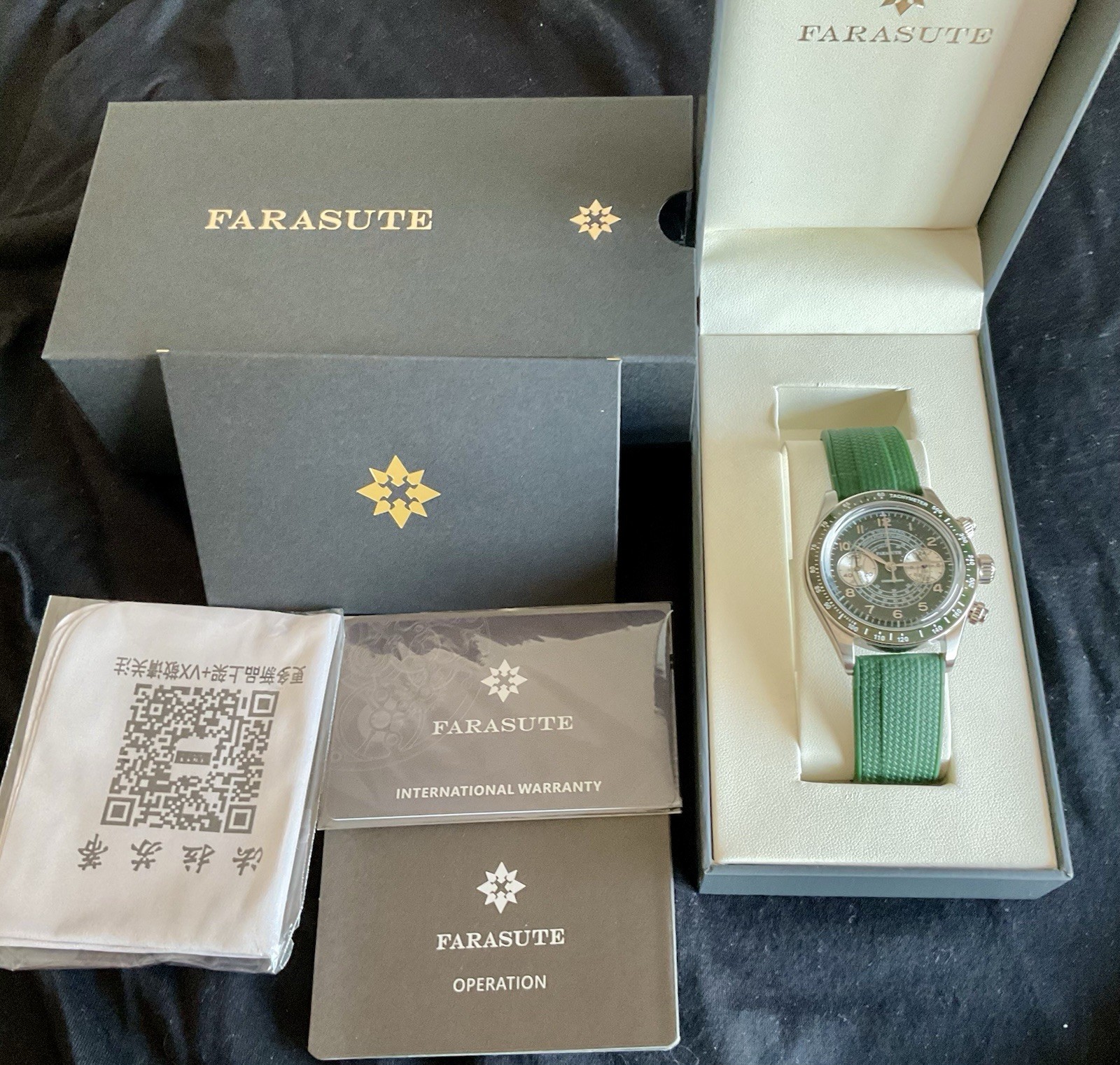 Brand New Full Set Vintage Style Farasute Chronograph Telemetre Scale Tachymeter
