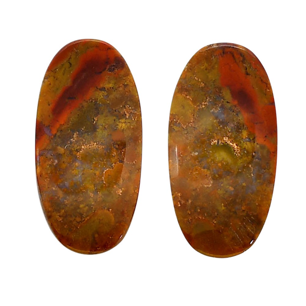 Natural Rare Cady Mountain Agate Pair 13.5×26.7×4.3 mm Oval Gemstone LS71-04333