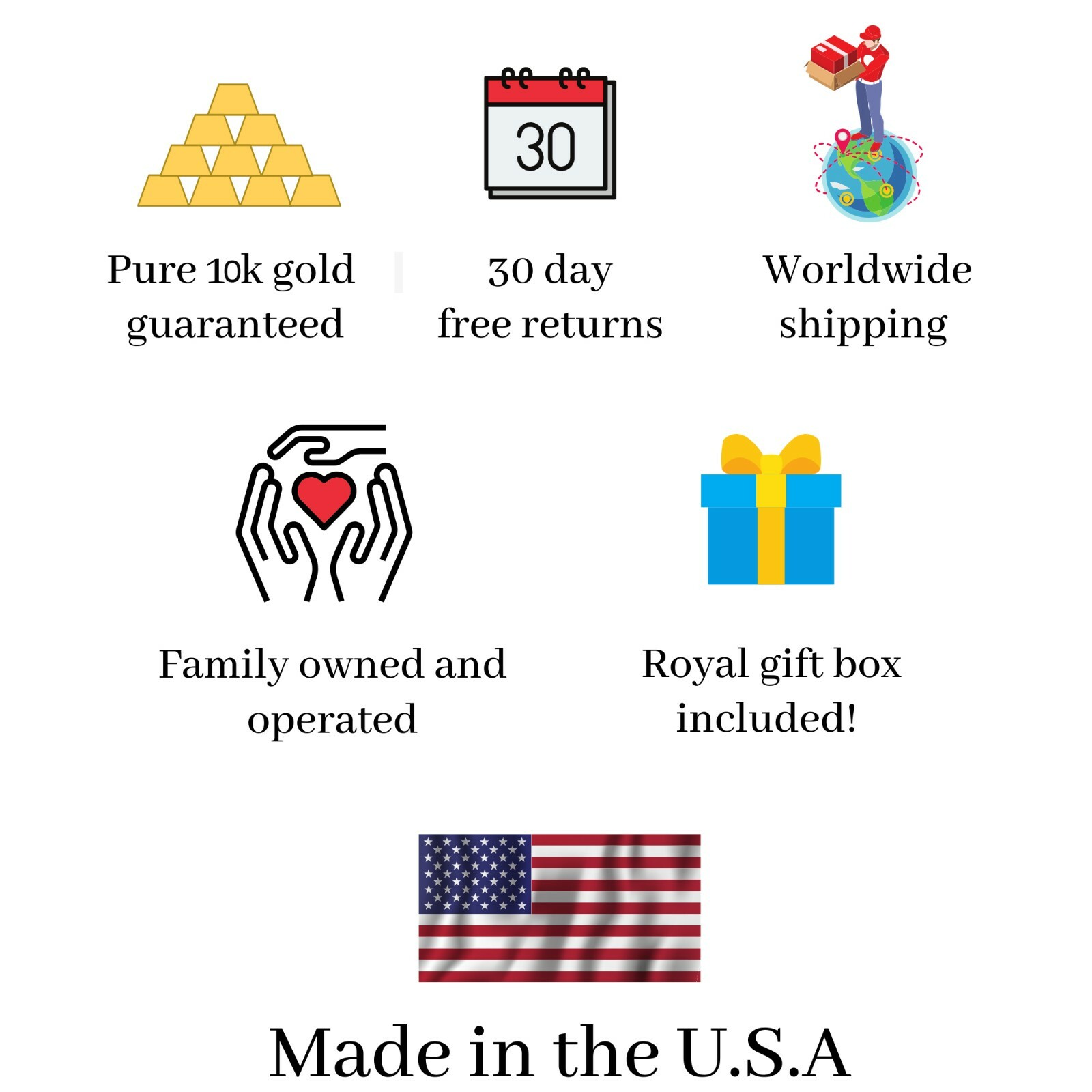 10K Real Solid Yellow Gold Baby Small Heart CZ Sleeper Studs Earrings Screw-back
