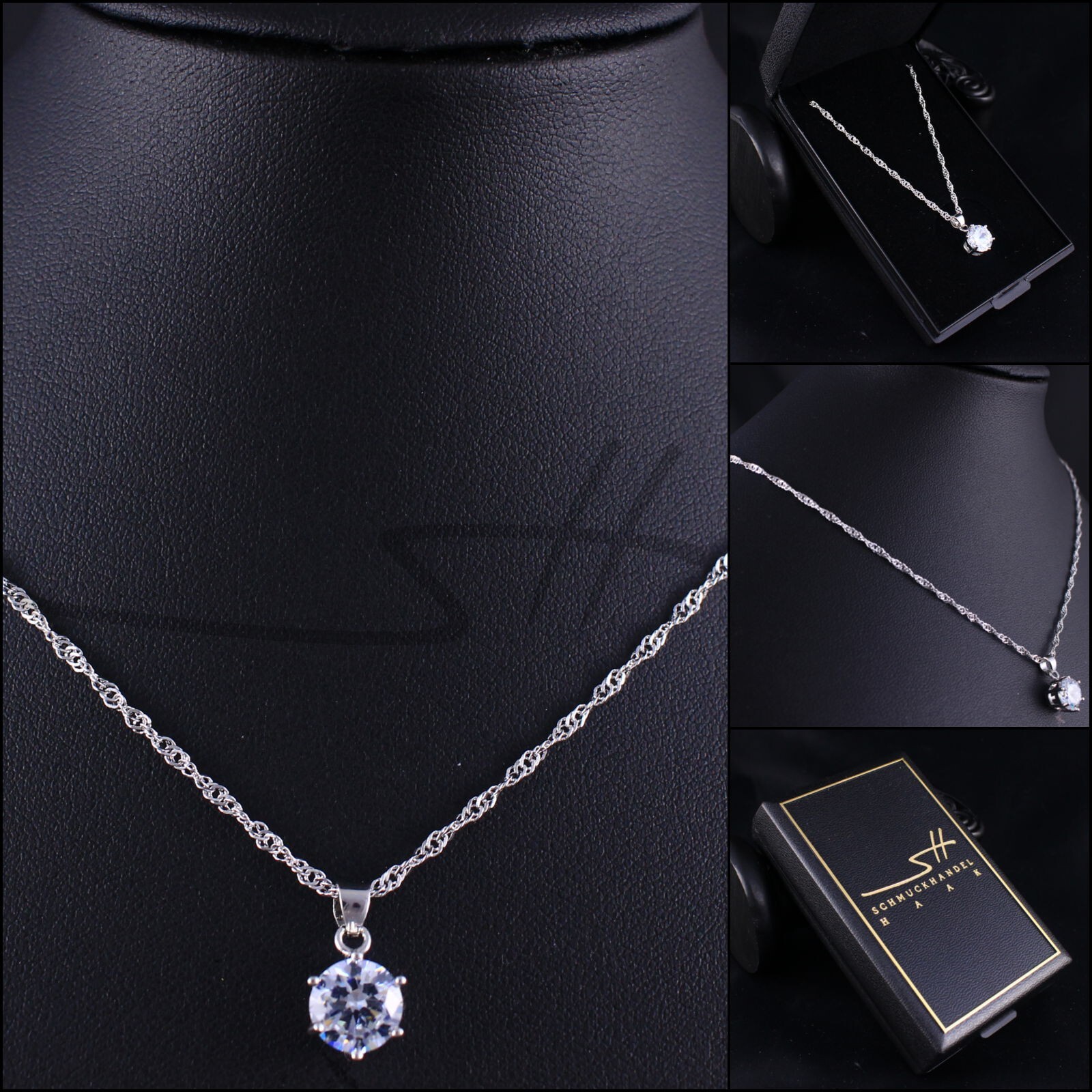 Necklace Zircon, Chain, Women Ladies, Silver, In Case, Gift Mothers Day