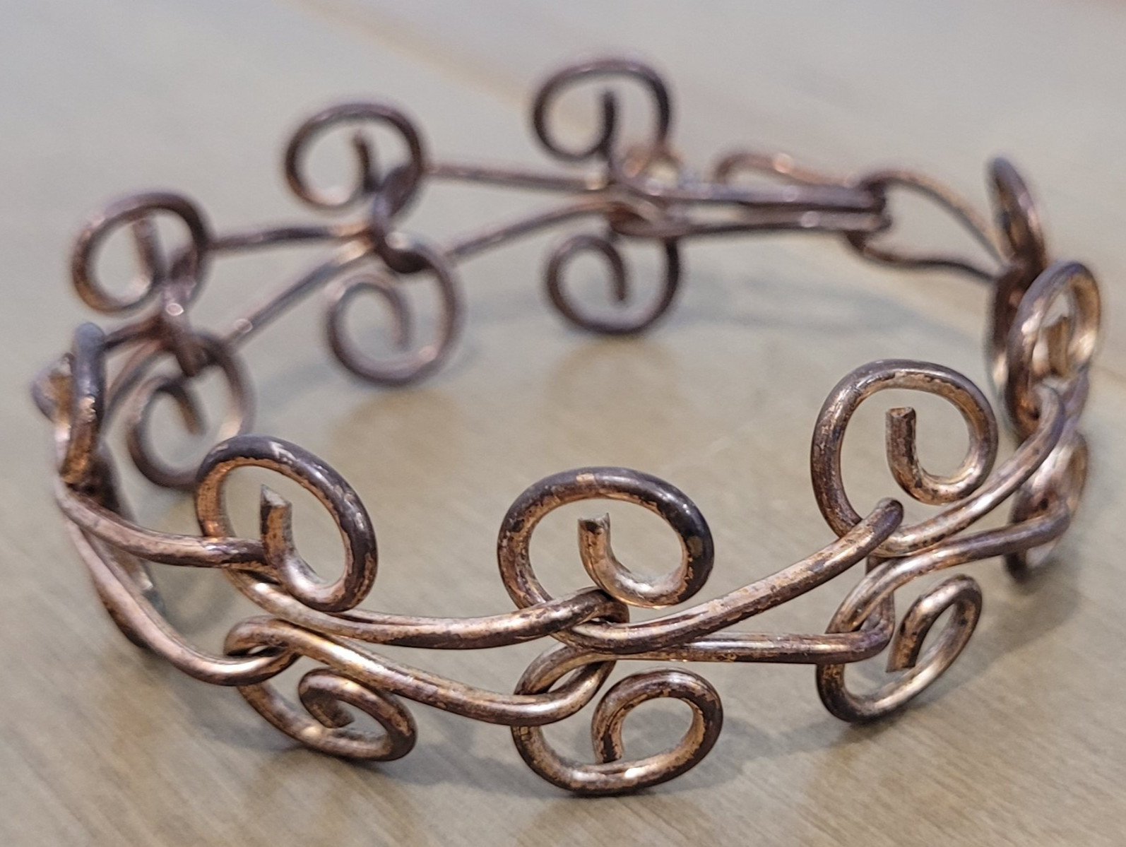 Spiral Bracelet Copper Alloy Metal Swirl