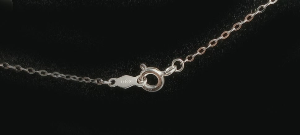 LAB CREATED 9.30 Cts WHITE SAPPHIRE NECKLACE 14K WHITE GOLD – 16″ – New With Tag