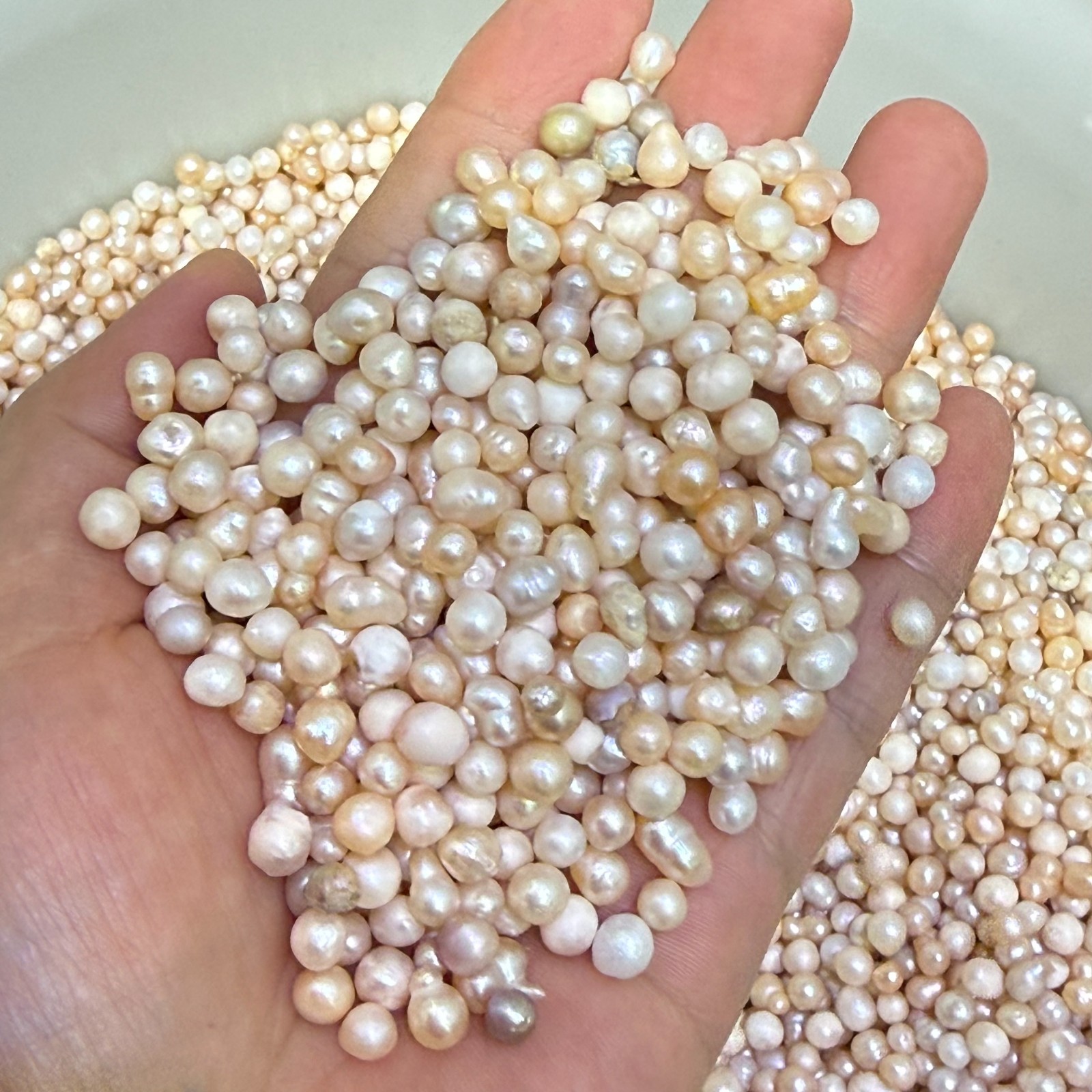 50g 200PCS 2-3mm Mini Cultured Pearl Loose Beads Baroque White Freshwater DIY