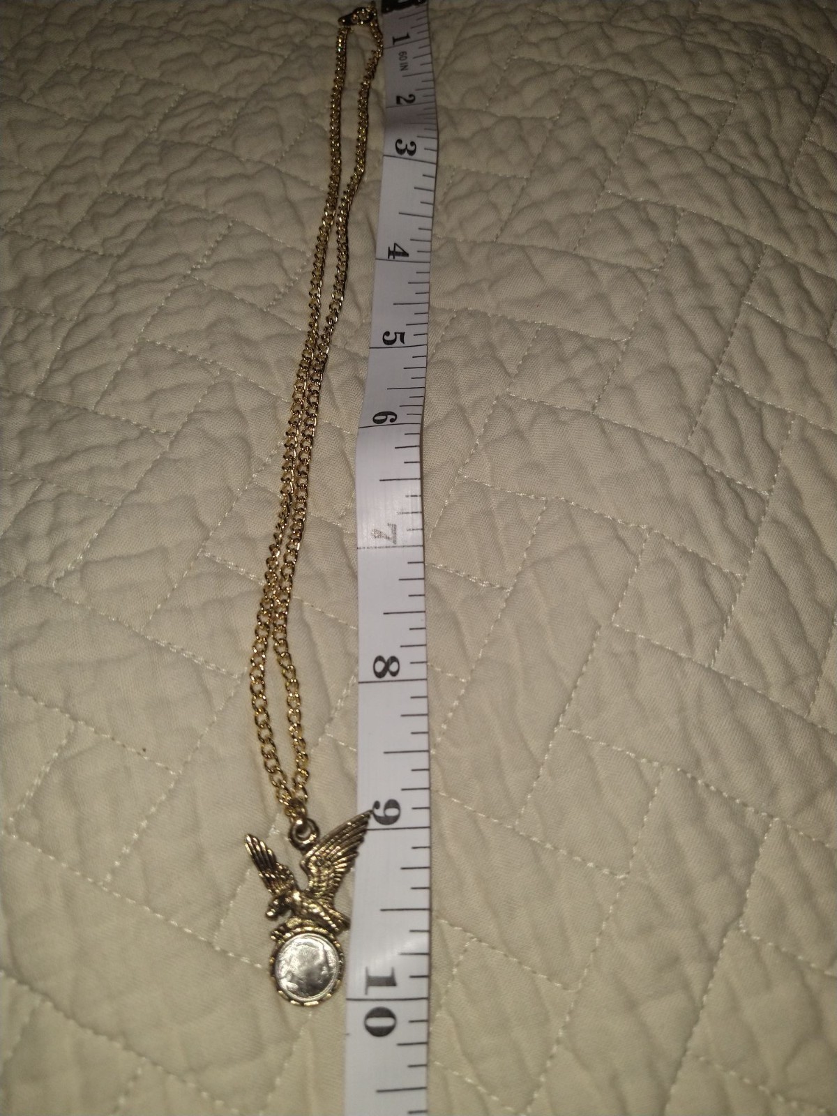 Gold-Tone Eagle Coin Pendant Necklace With Chain In Sir Lancelot Box