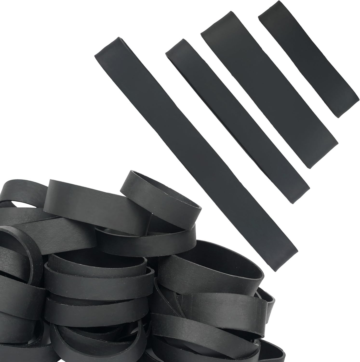 Rubber Bands Assorted Sizes Black Mixed wide Elastic Bands for for Survival O…