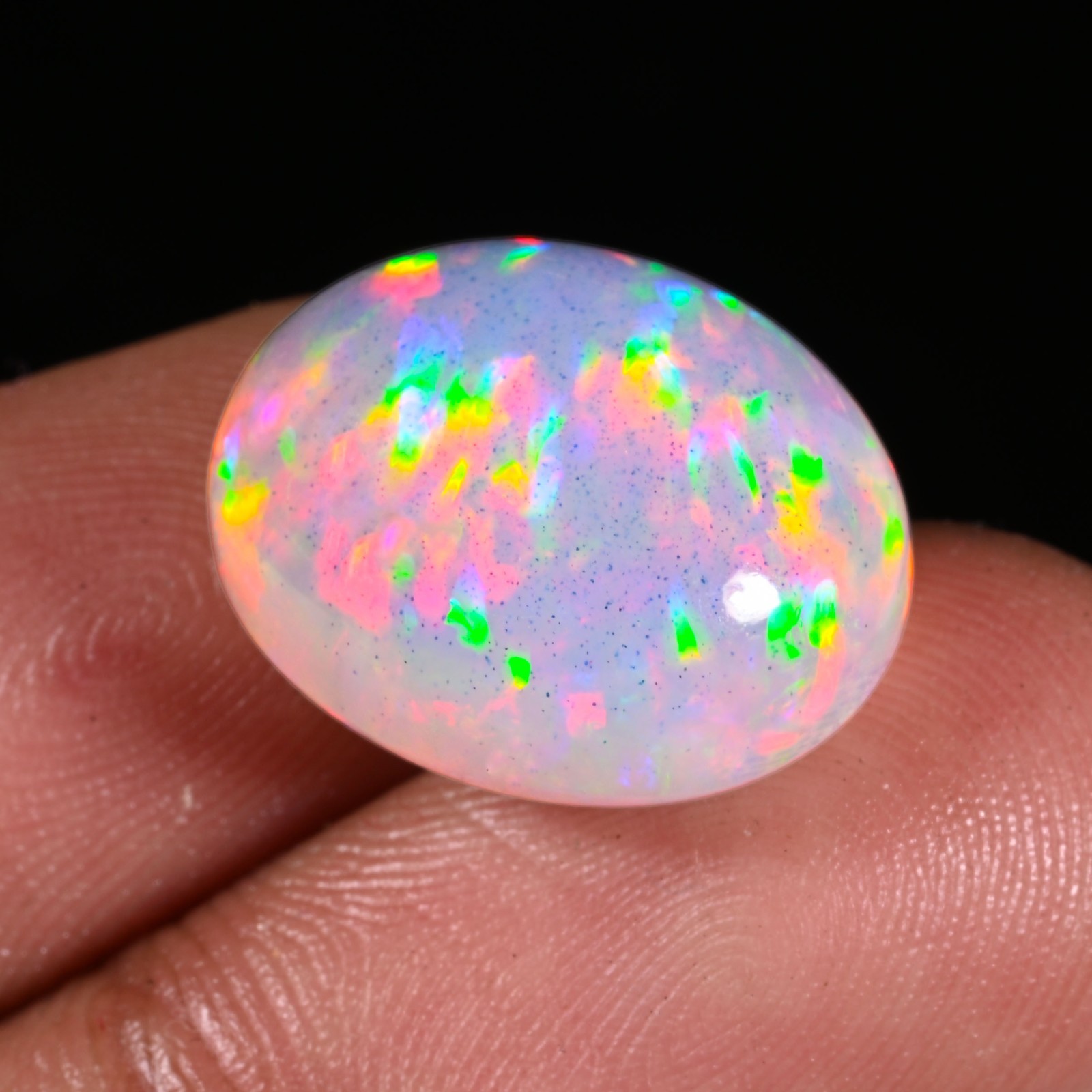 11.70 Ct Natural Ethiopian Opal Welo Fire Opal Cabochon Loose Gemstone 17x14x10m