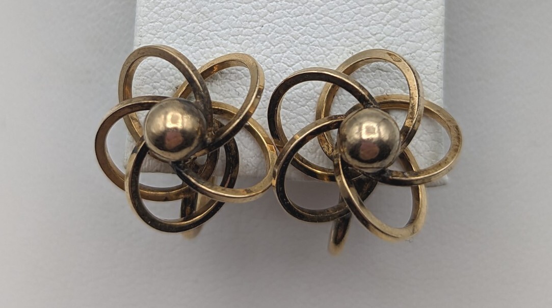 2 Pair Screw Back Earrings Gold Filled A&Z & HG Vintage GF