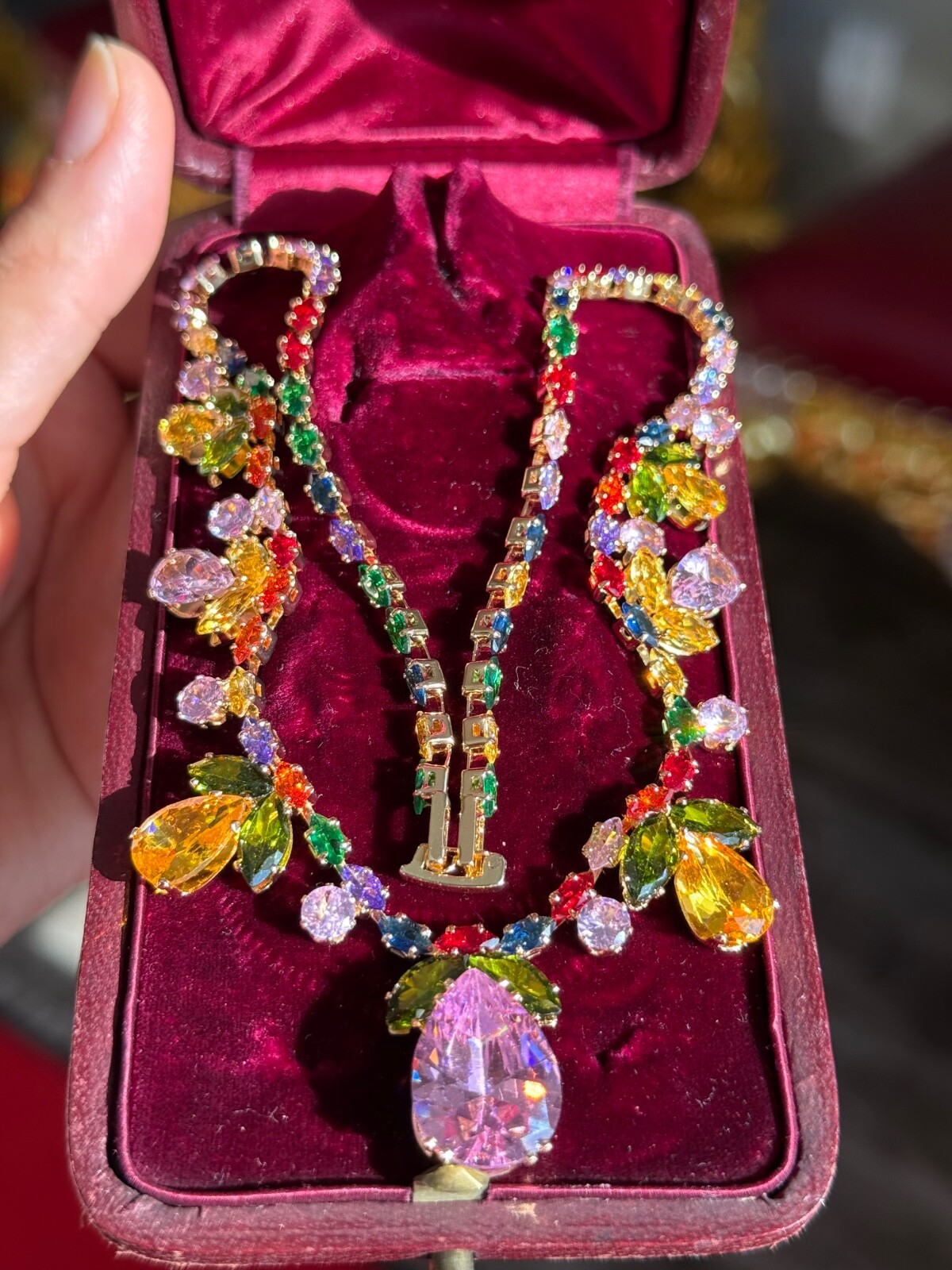Summer Multicolour Gemstone Necklace Jewelry Luxury Gift For Her, Comes With Box