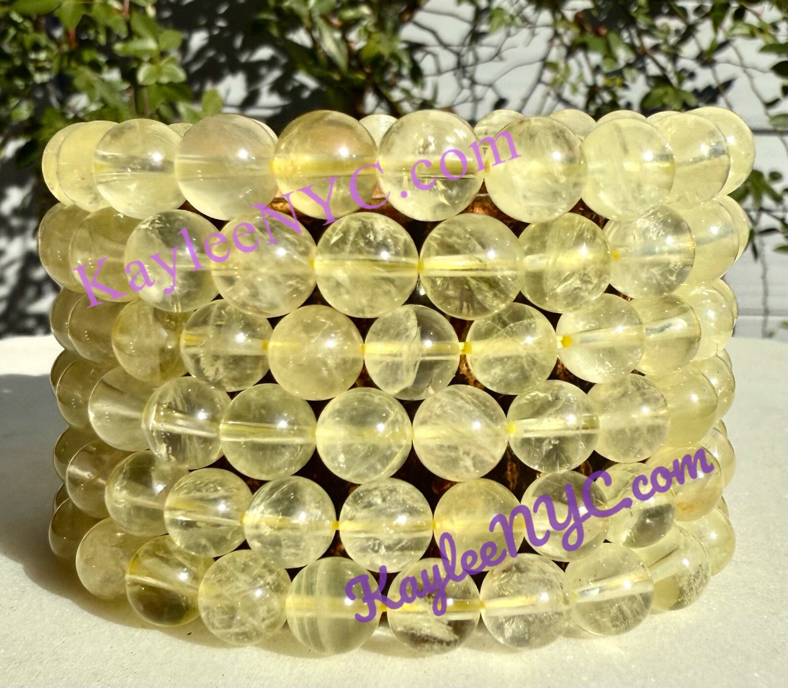 Wholesale Lot 6 Pcs Natural Lemon Quartz 8mm 7.5”Crystal Stretch Bracelet