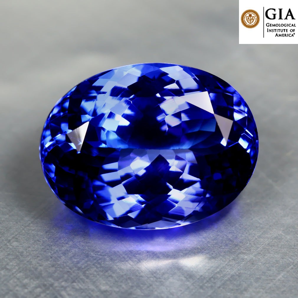 GIA Certified 12.76 ct AAAA Oval (16.15 x 12.26 mm) Natural D’Block Tanzanite