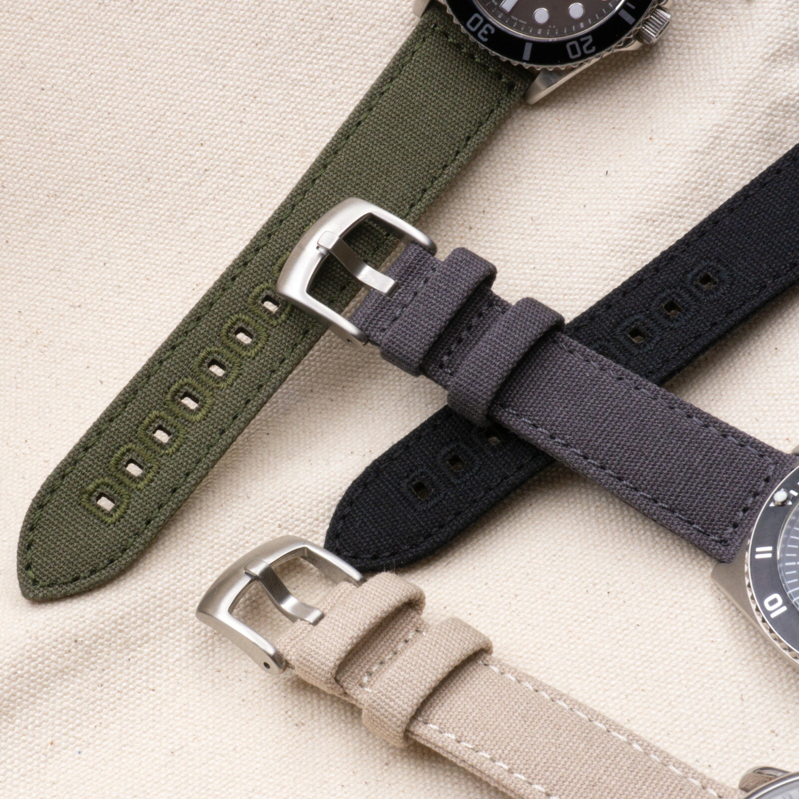 Benchmark Black Canvas Quick Release Watch Band – 20mm or 22mm