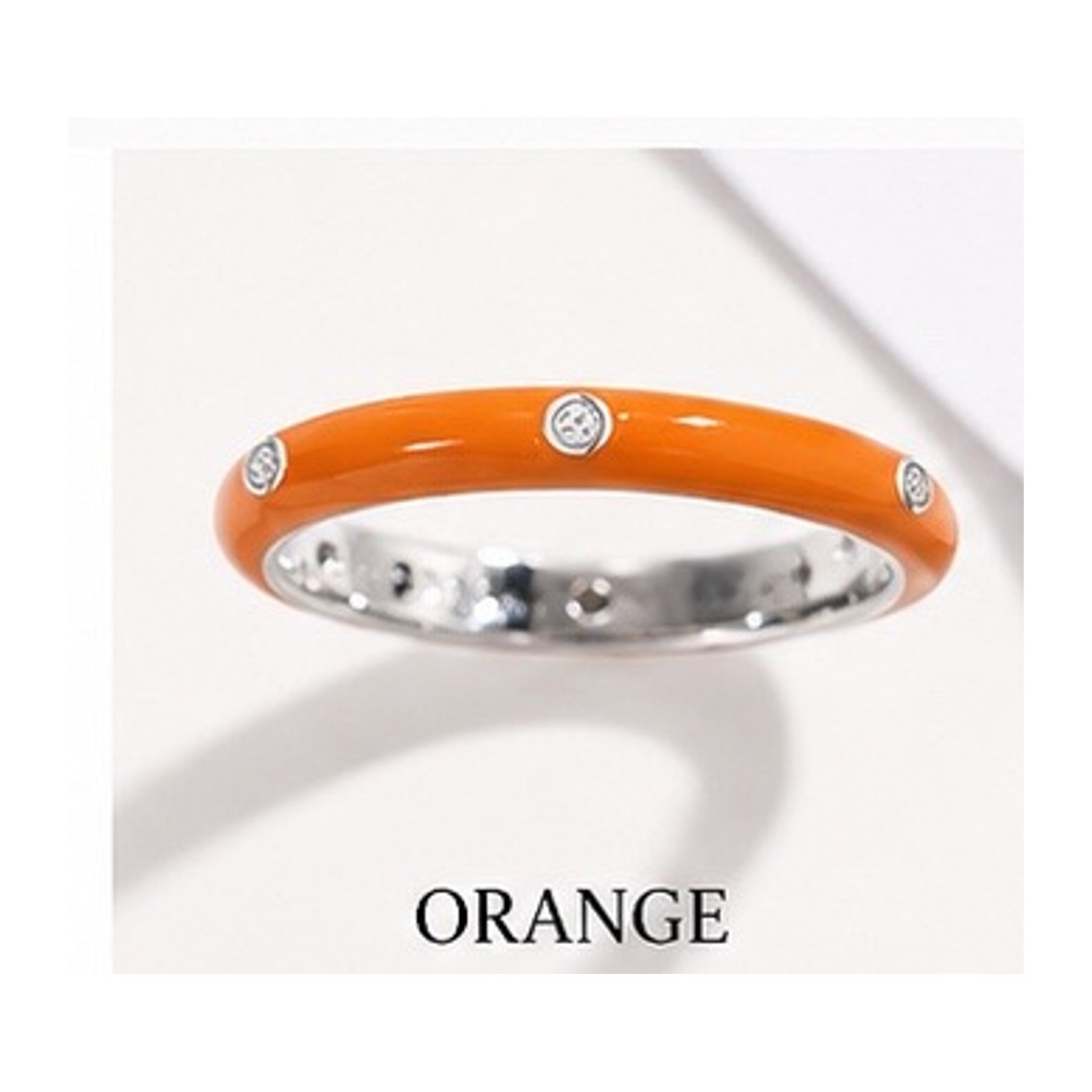 Stackable Enamel Ring with Stone Colorful Womens Fashion Ring Teens Gift Color