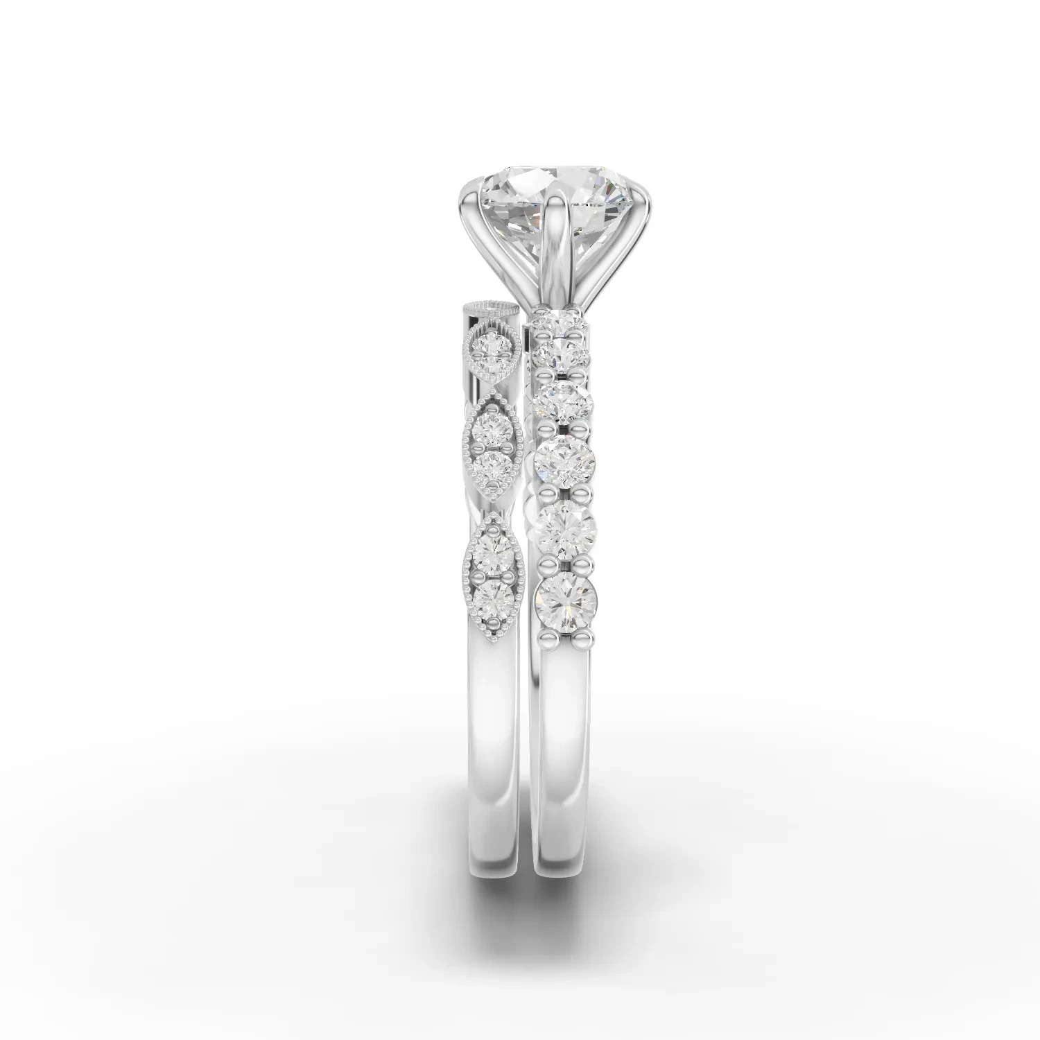 1.43 Ct Round Solitaire Lab Grown Diamond Prong Set Ring 18K White Gold