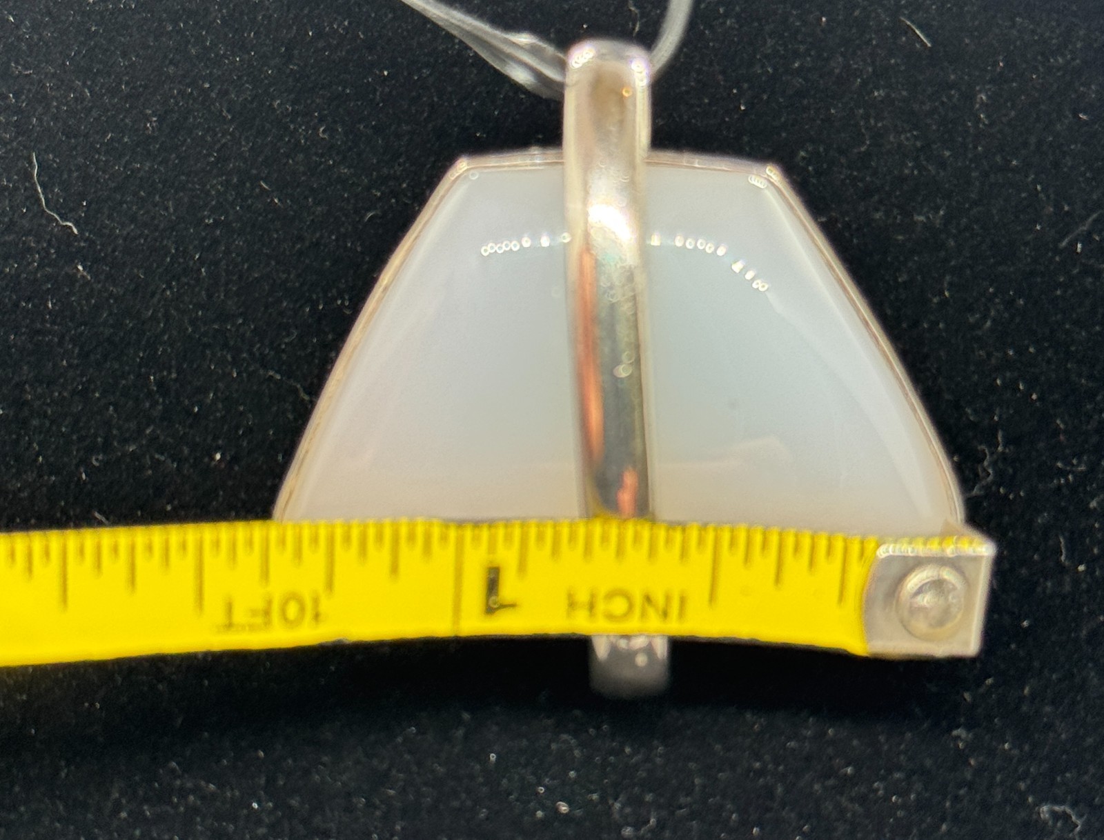925 Sterling Silver White Opalite Geometric Pendant Modern Statement Charm
