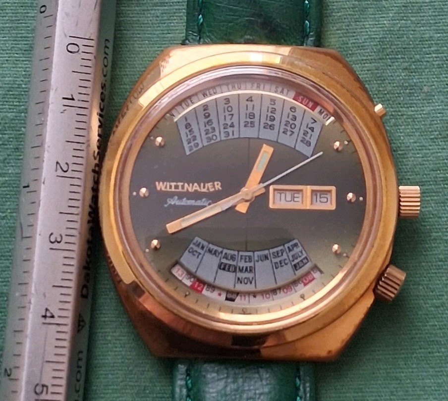 RARE Vintage ‘70s Wittnauer 2002 “Card Table” Perpetual Calendar Automatic Watch