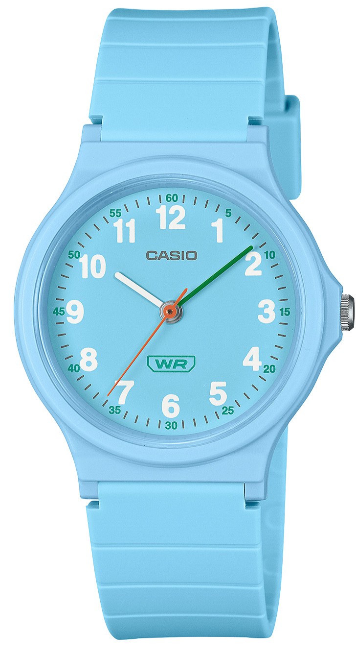 CASIO LQ-24B-2B Blue Analog Watch Water Resistant Lightweight BioResin Band Dial