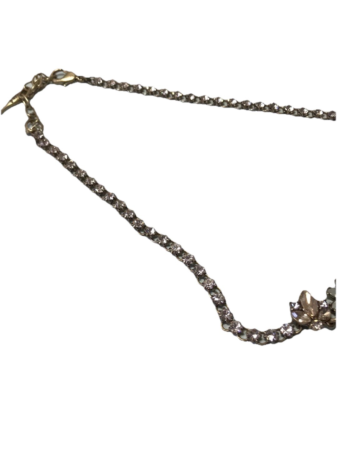Chloe & Isabel Statement necklace, brass tone, pale blue and peach stones