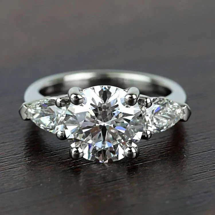 5.00 Ct Certified Round Shape Natural White Diamond Ring VVS1 White Gold Finish