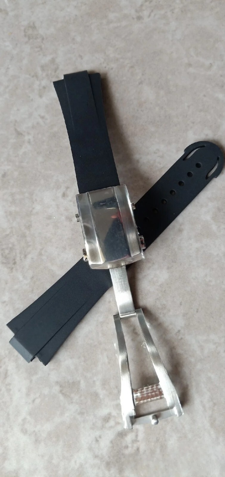 24x12mm FKM Fluoro Rubber Convex Strap Watchband For Oris Aquis 7730 7740 43mm