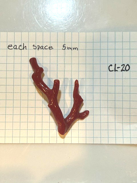 Vintage Style Coral Red Branch 5.59 grams Not dyed, authentic, drilled, CL20