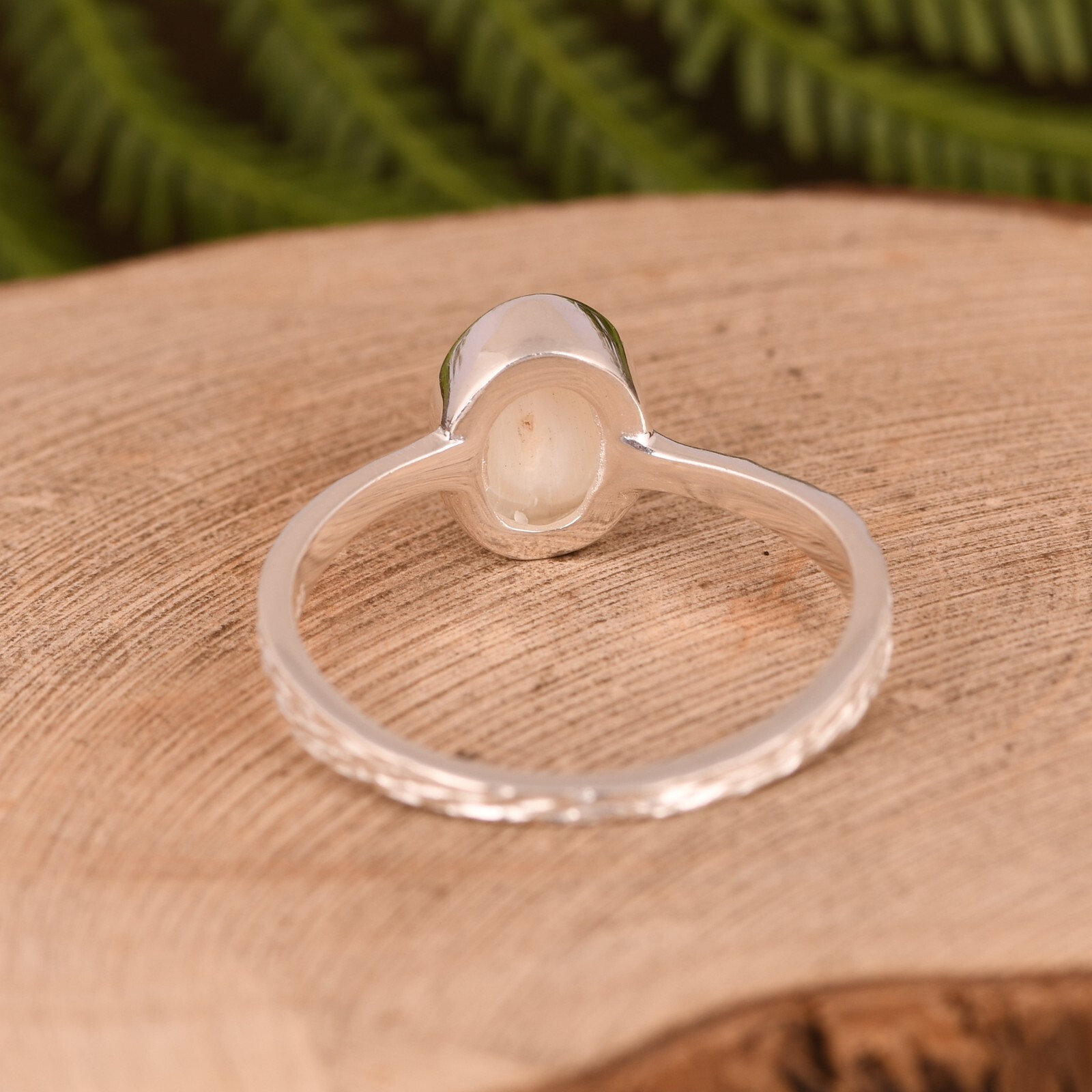 Oval Shape Natural Pearl Gemstone 925 Sterling Silver Engagement Women’s Ring