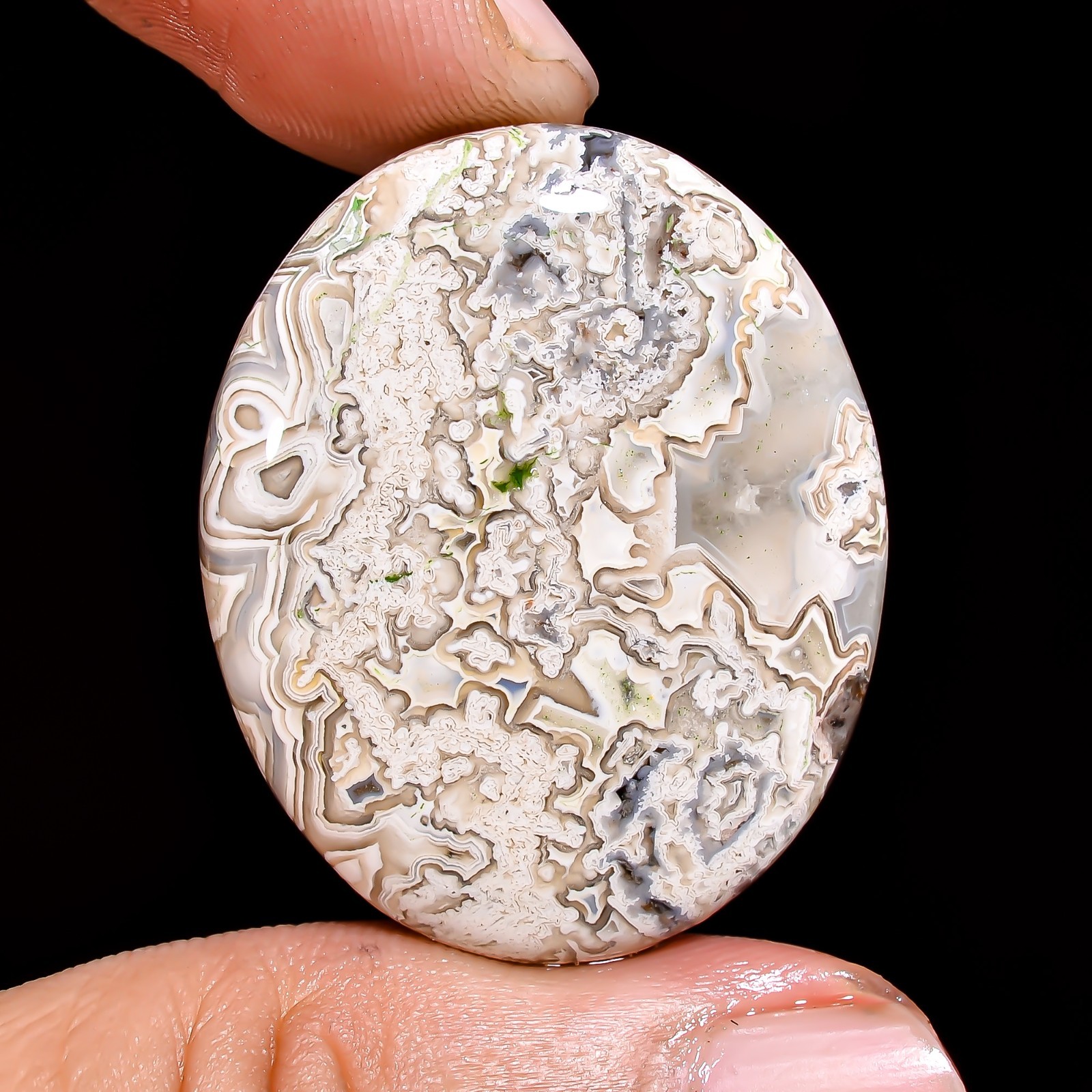 Natural Crazy Lace Agate Oval Shape Cabochon Loose Gemstone 32X26X5 MM 39 Cts.
