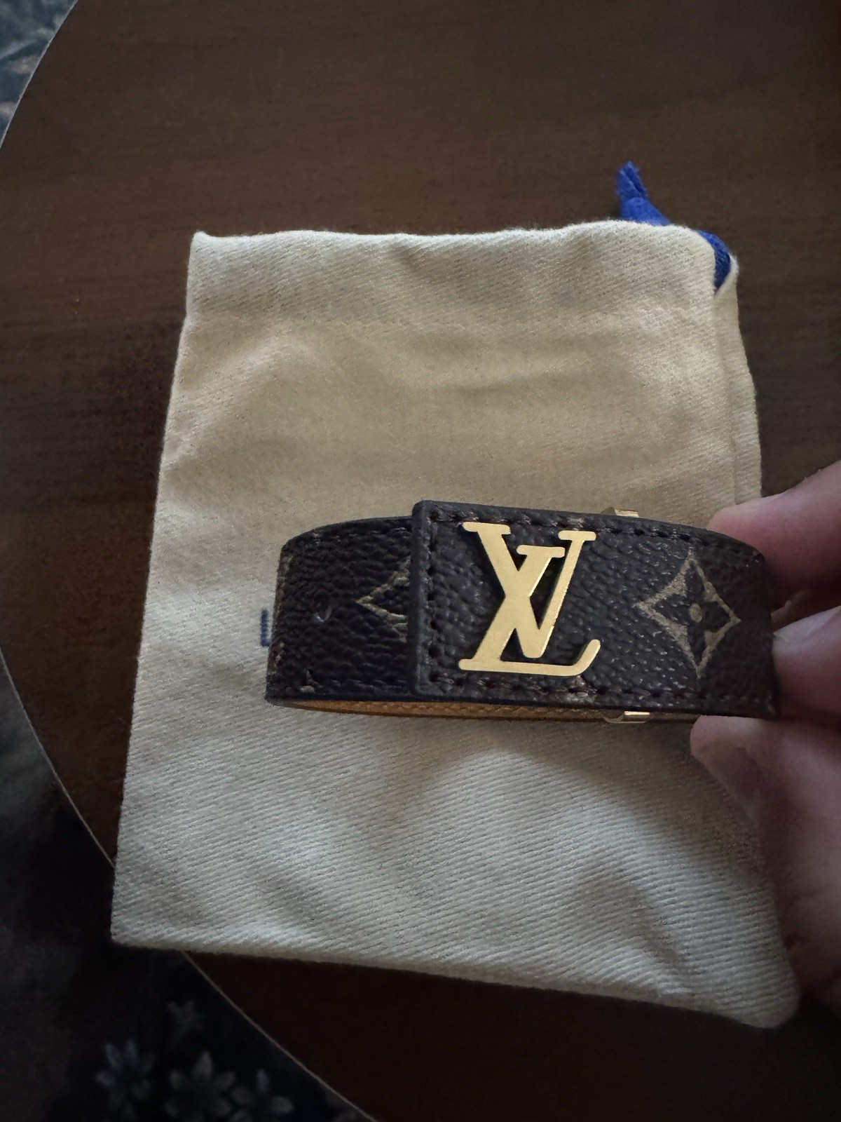 Louis Vuitton LV Slim Bracelet Brown Size 21