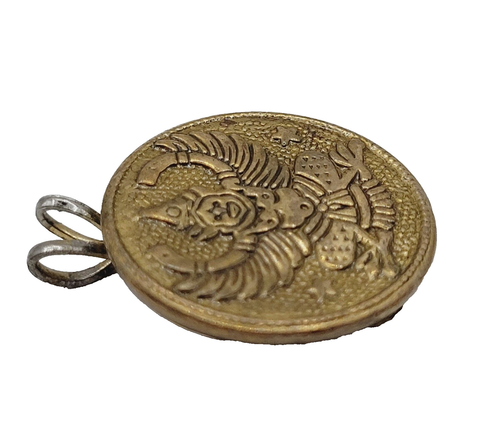 Tibetan Copper Garuda Amulet Pendant Buddhist Phaya Krut Talisman Button Pendant